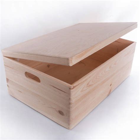 wooden storage box with handles